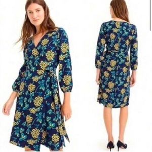 J. Crew goldenrod 360 crepe wrap dress